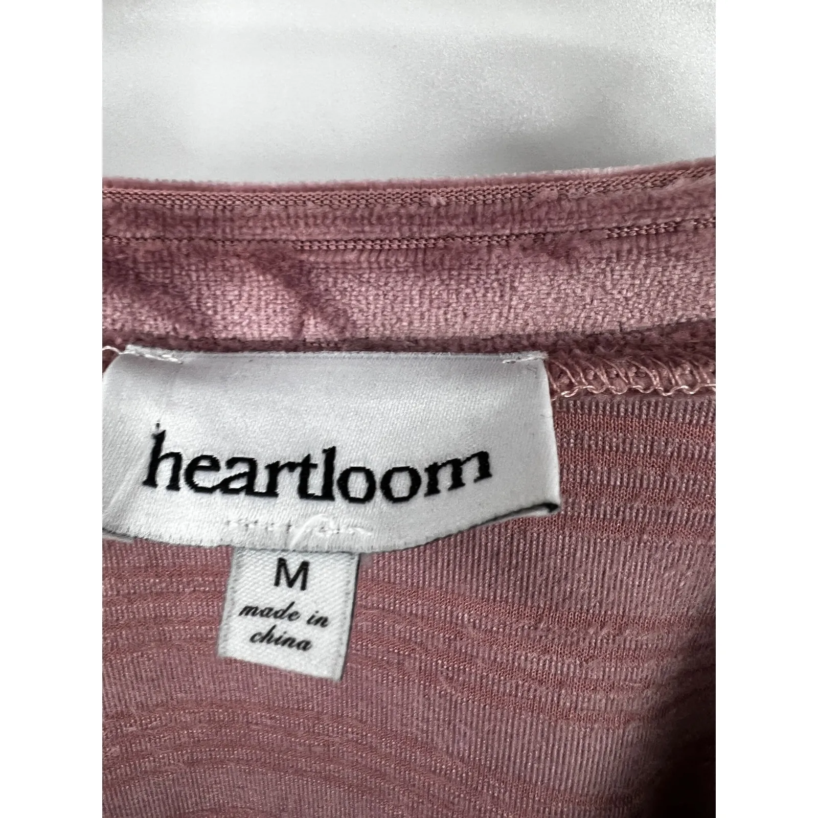 Heartloom Blouse‎ Womens Revolve Somi Stripe Velour Top Long Sleeve Pink M - Image 2