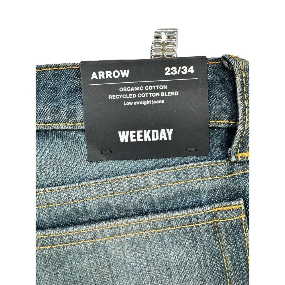 New Weekday Arrow Low Straight Jeans Women's Size 23/34 Relaxed‎ Organic Cotton - Image 6