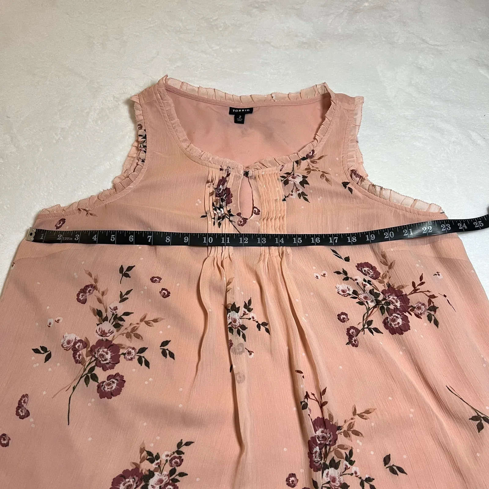 Torrid Sleeveless Floral Print Blouse Size 2X Feminine Girly Coquette Bloomcore - Image 9