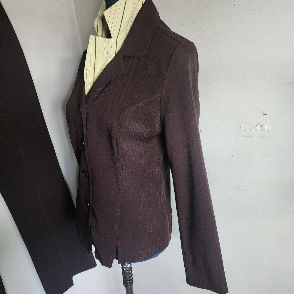 Vintage My Michelle Brown Pantsuit with Removable Faux Shirt - Image 4