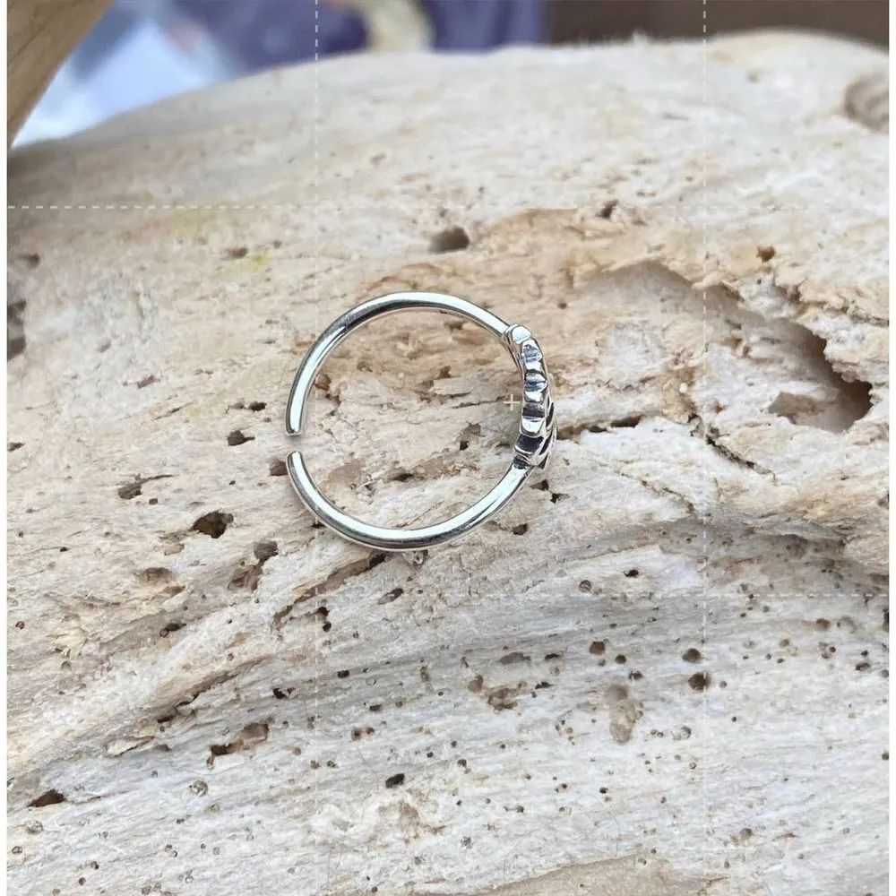 Lotus Flower Sterling Silver Toe Ring Midi Ring - Image 4