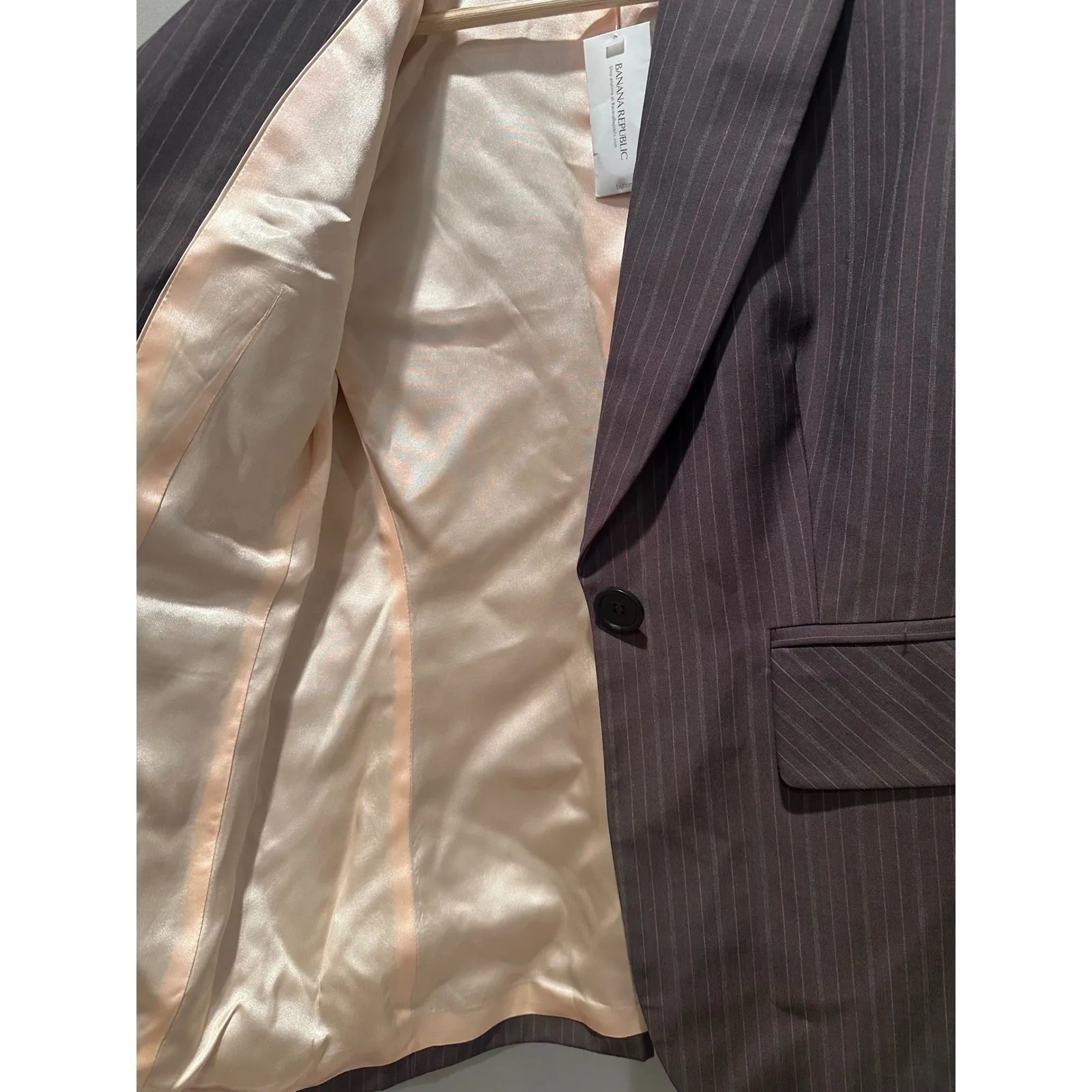 Banana Republic Gray Striped Wool Blazer Size 4 - Image 5