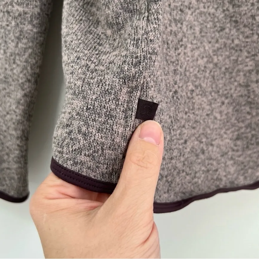 Lululemon Fleece & Thank You Pullover Heathered Smoky Blush Half Zip Hoodie 4 - Image 6