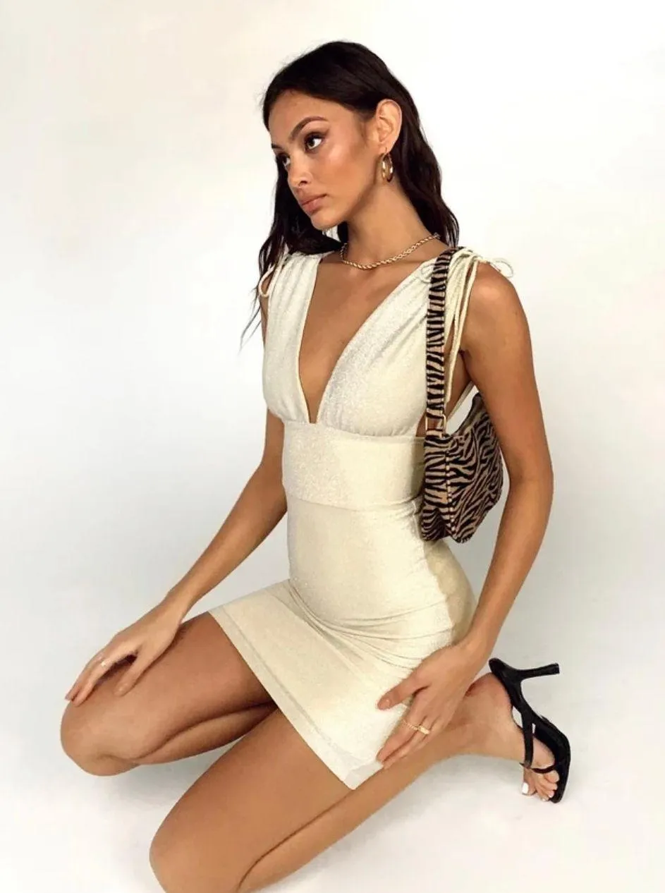 Princess Polly Champagne Dress - Image 3