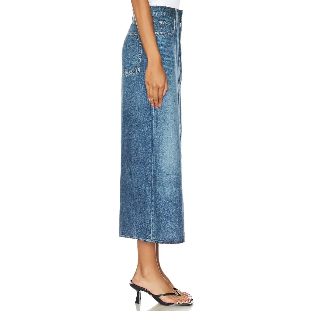 NWT rag & bone Clara Midi in Cameron Liquid Miramar Photo Printed Jean Skirt 31 - Image 4