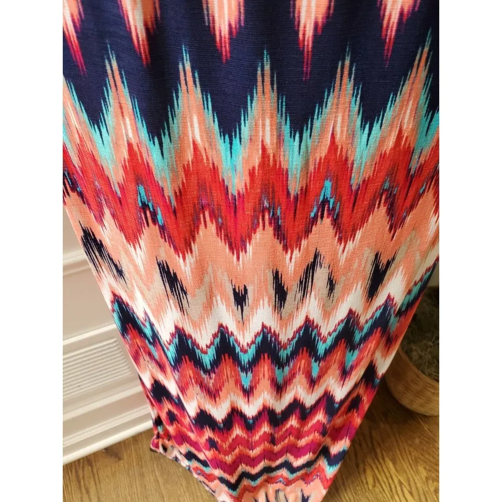 Multicolor Women's Polyester Sleeveless Scoop Neck Long Maxi Dress Size Small - Image 4