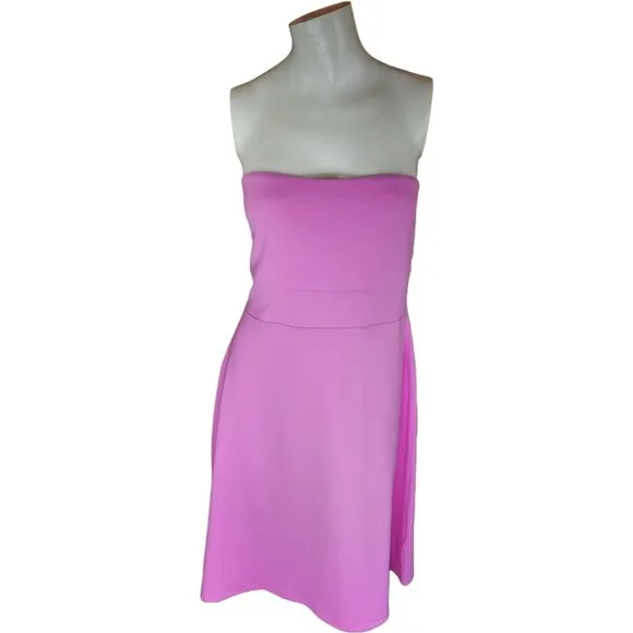 NWT Susana Monaco Womens XL Pink Rouge Sleeveless A-Line Midi Dress Keyhole Back - Image 9