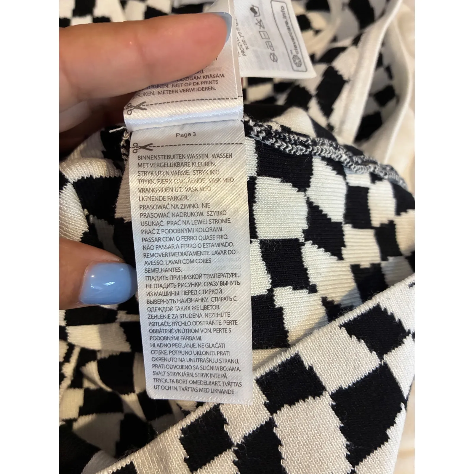 Adika Checkerboard Knit Tank Top Sleeveless Black White Pattern Y2K Casual‎ XS-S - Image 6