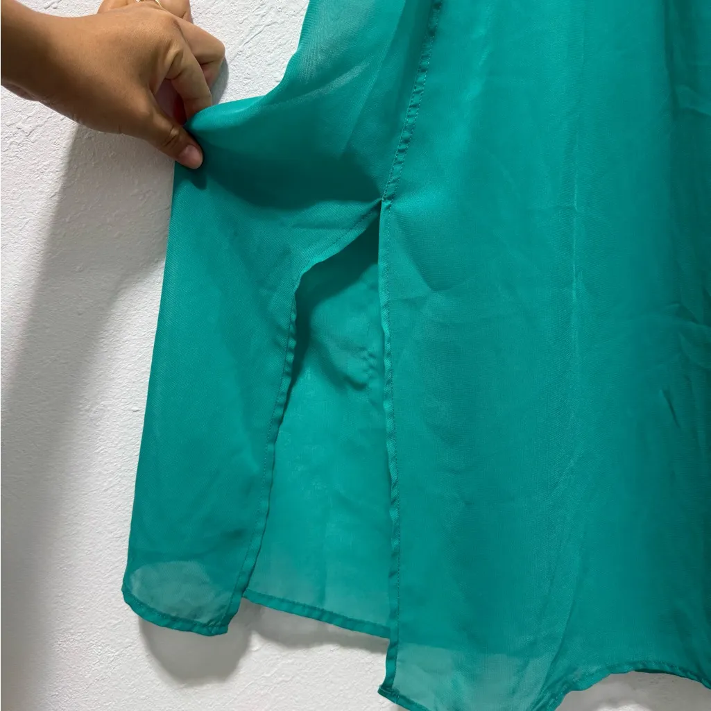 Charming Charlie, Elegant Teal Halter Maxi Dress - Image 7