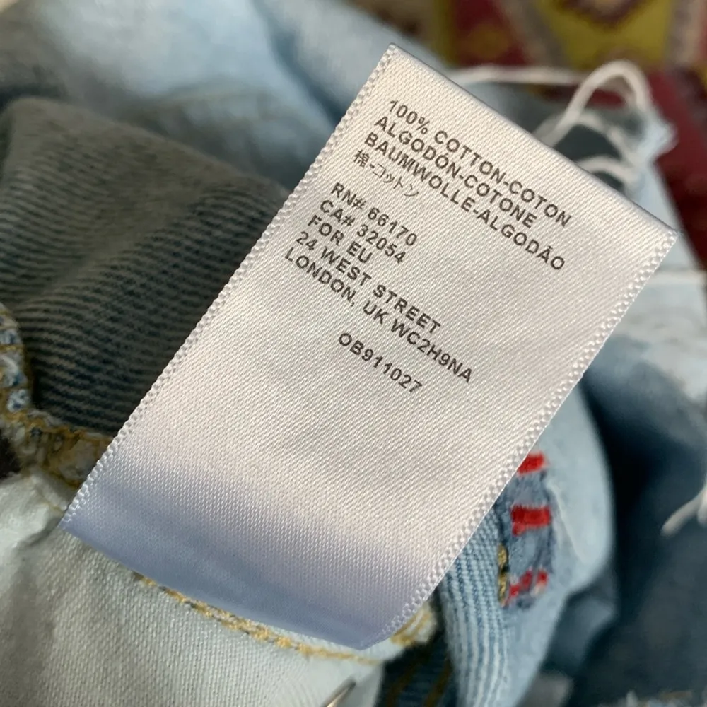 UO BDG Girlfriend High Rise Denim Shorts (Sz 28) Light Wash Distressed Blue Jean - Image 8