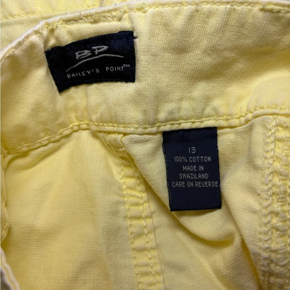 Bailey's Point Yellow‎ Cotton Lightweight Shorts Side Pockets Juniors Size 13 Yellow - Image 7