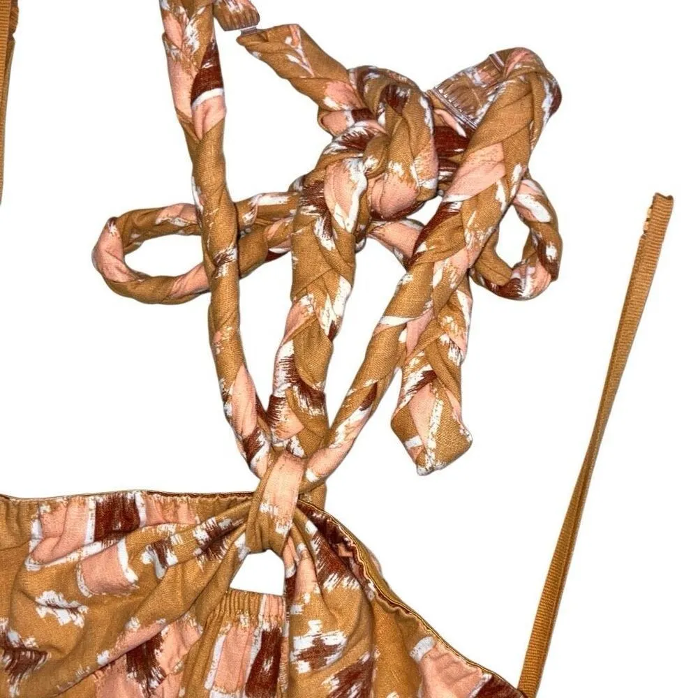 475. Aerie braided halter maxi boho dress size medium NWT - Image 8