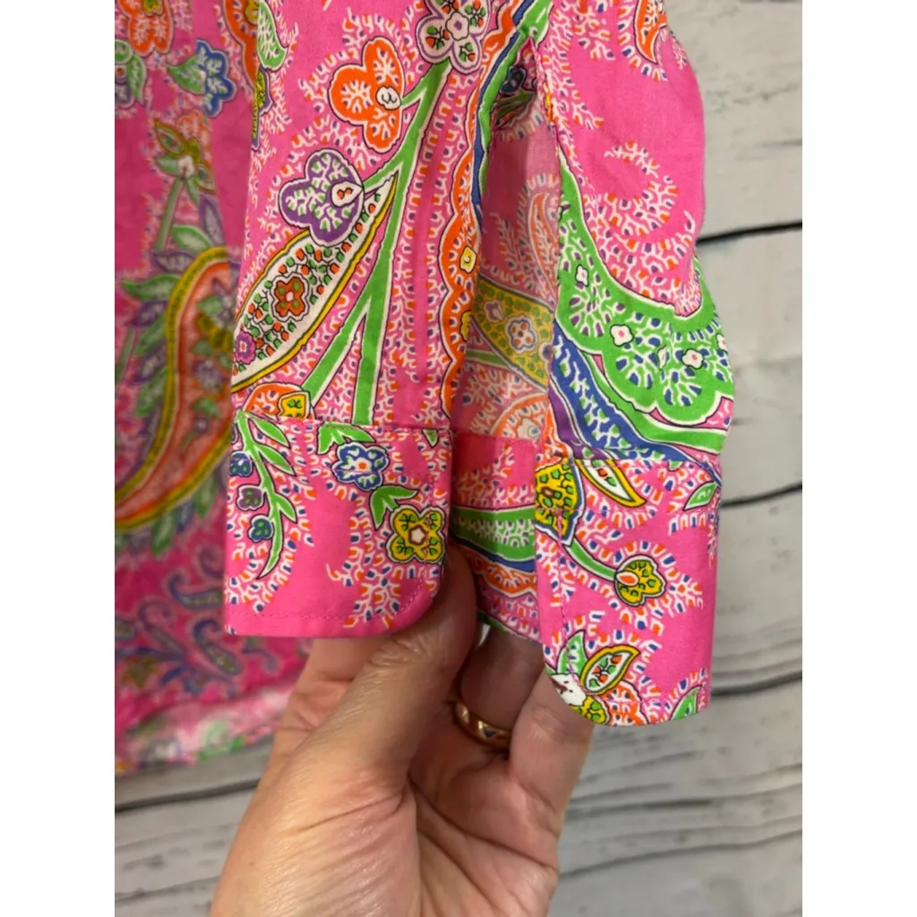 Women's LAUREN Ralph Lauren Button Down Shirt SP Pink Multi - Image 4