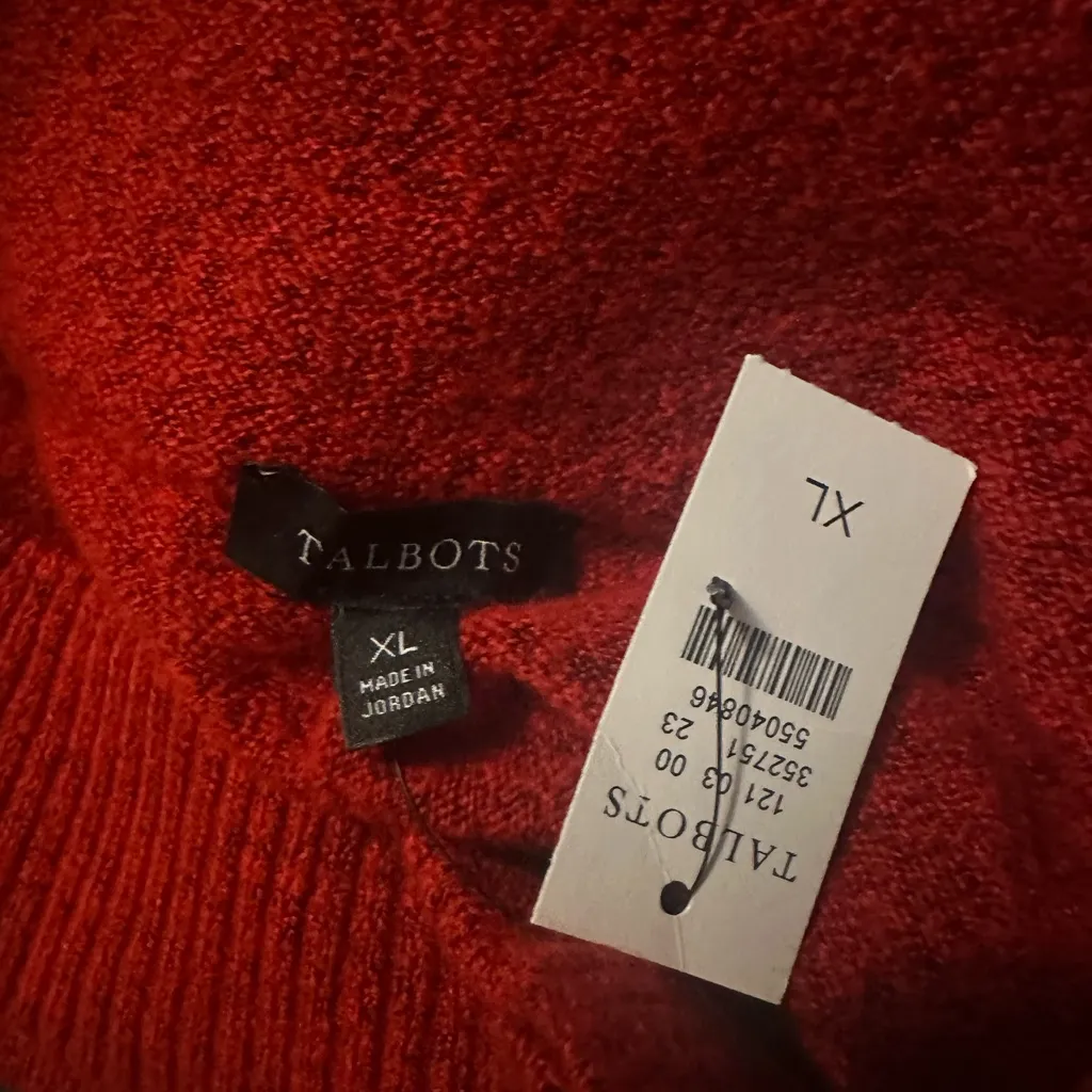 NWT Talbots Red Mock Neck Sweater XL - Image 4