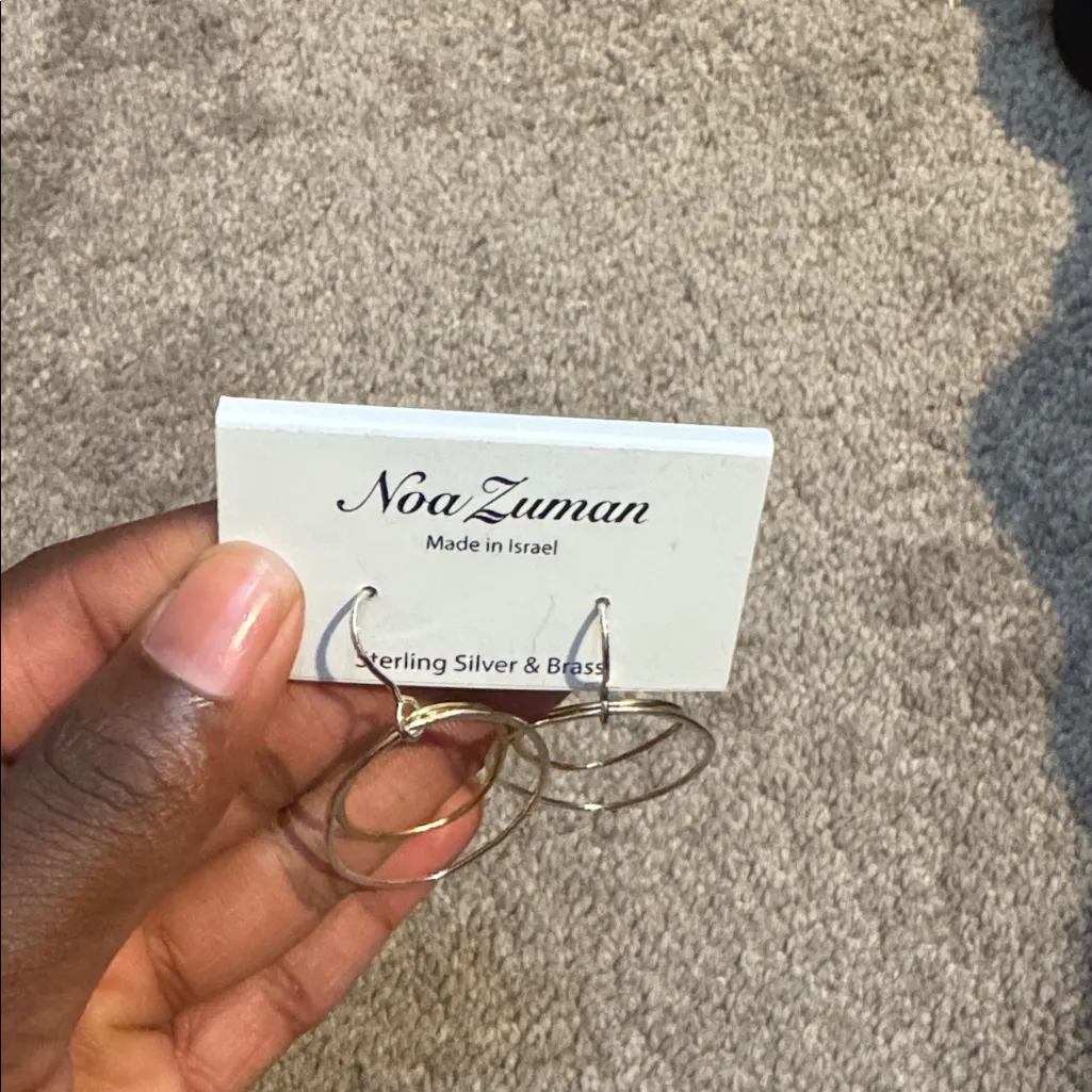 Noa Zuman Sterling Silver & Brass Dangle Earrings - Image 3