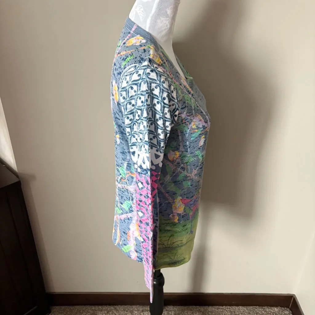 Sundance Whimsy Rose Womens Long Sleeve Thermal Top Colorful Small - Image 3