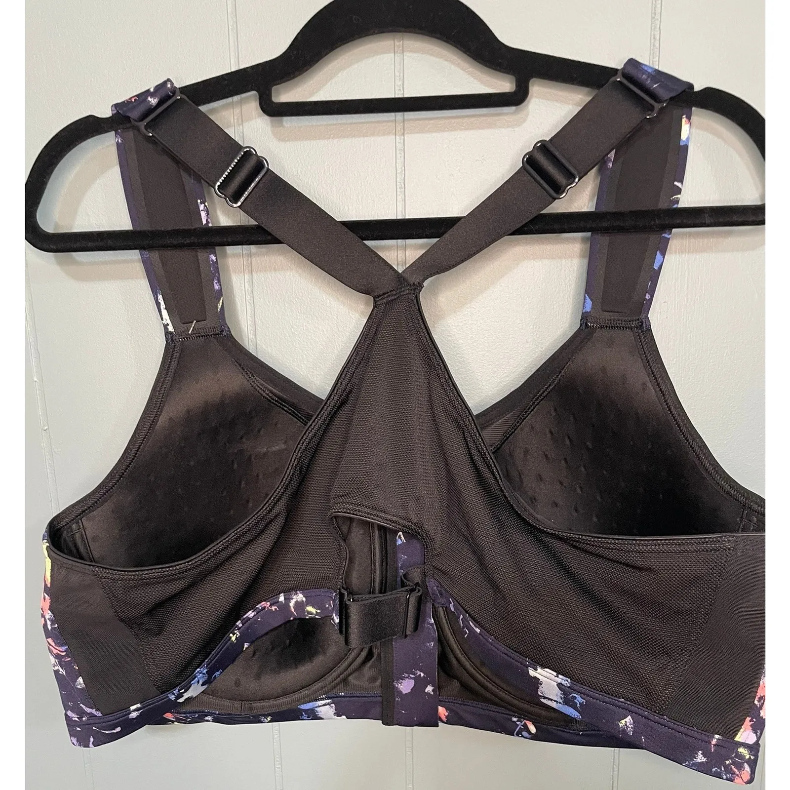 LIVI Lane Bryant 46B Max Support Underwire Floral Print Zip Front Sports Bra NWT Blue Size undefined - Image 4