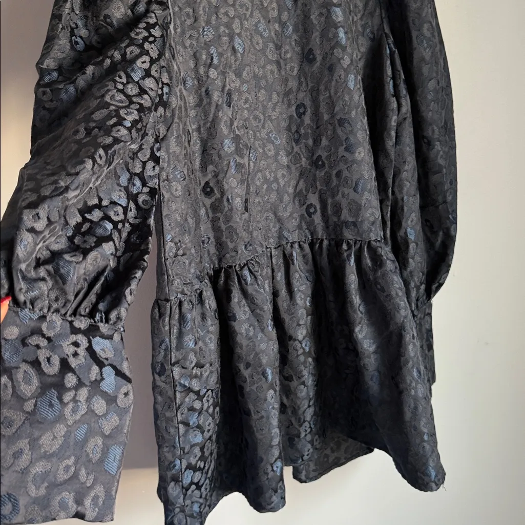 Never Fully Dressed Navy Leopard Jacquard Mini Dress 4 Blue - Image 11