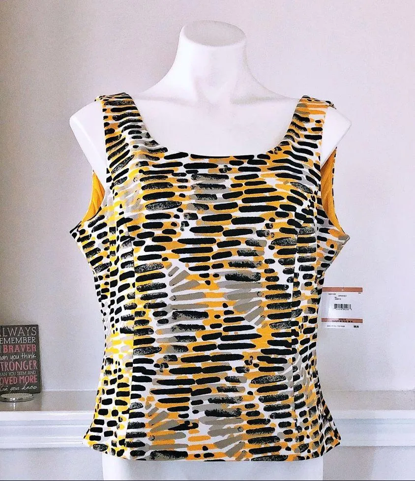 Kasper Helix Scuba Crepe Top, Size 12, NEW w/Tag Yellow - Image 14