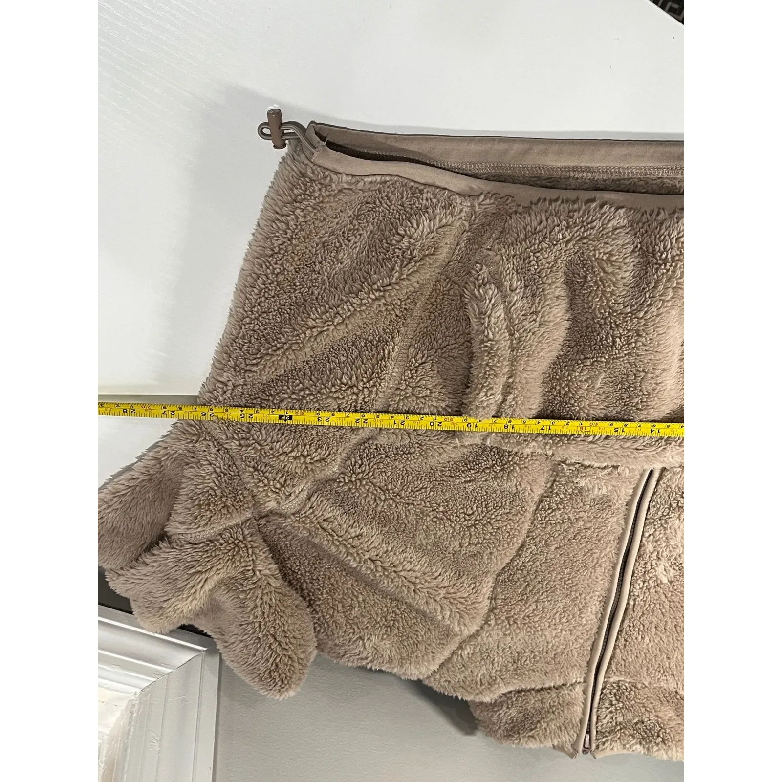 Aeropostale Fuzzy Fleece Half Zip Pullover Jacket Tan Size M - Image 6