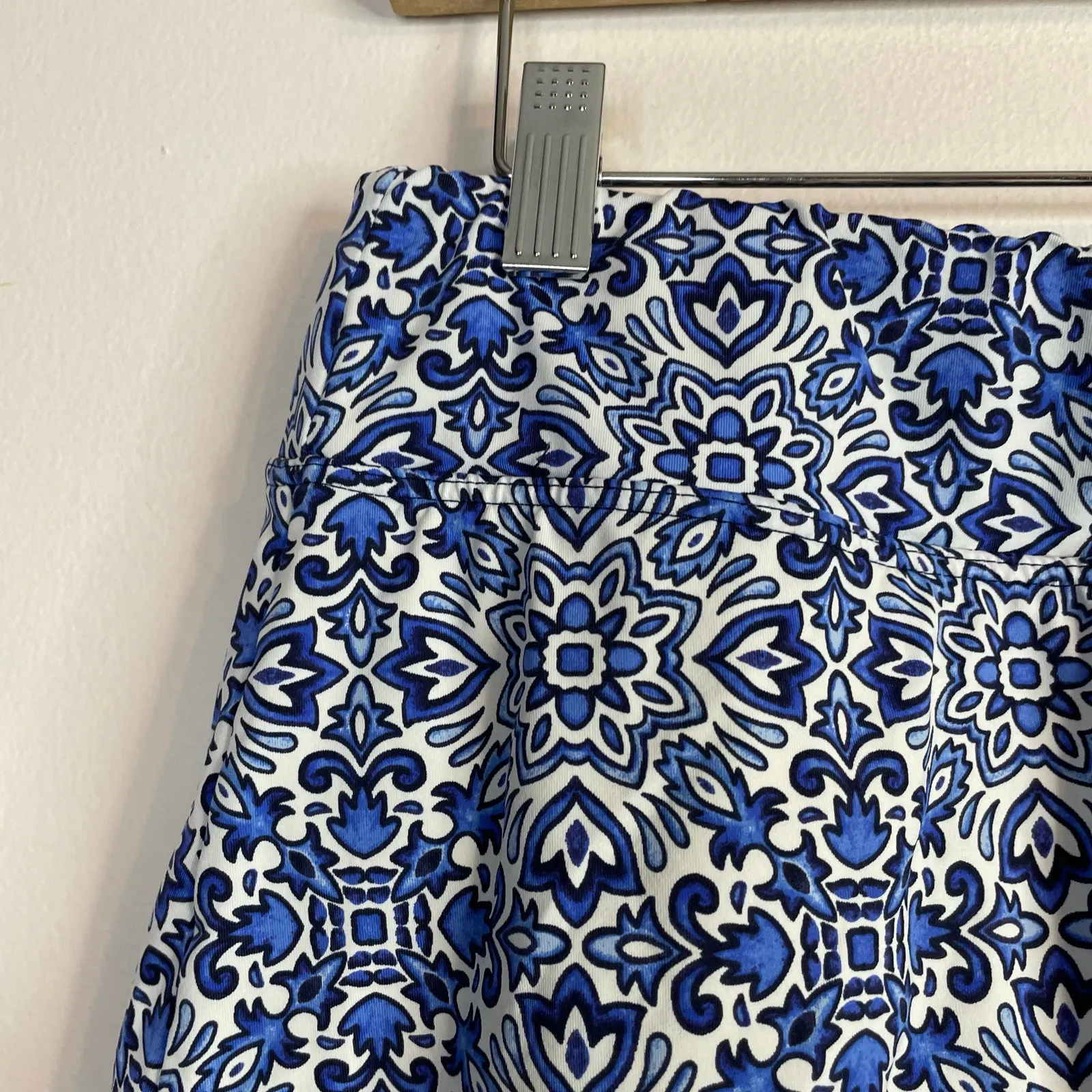 Lands End Tummy Control Swim Skirt Skirted Bottoms Blue Sea Majolica Tile 12 - Image 2