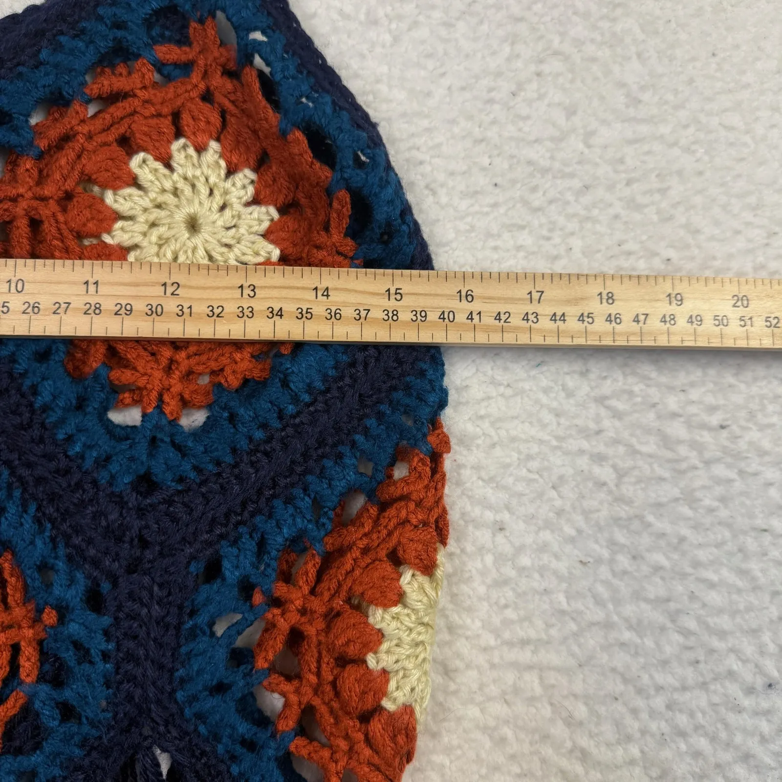 Crochet Homemade Tank Top Womens Small Multicolor Cropped Fringe Boho Festival - Image 4