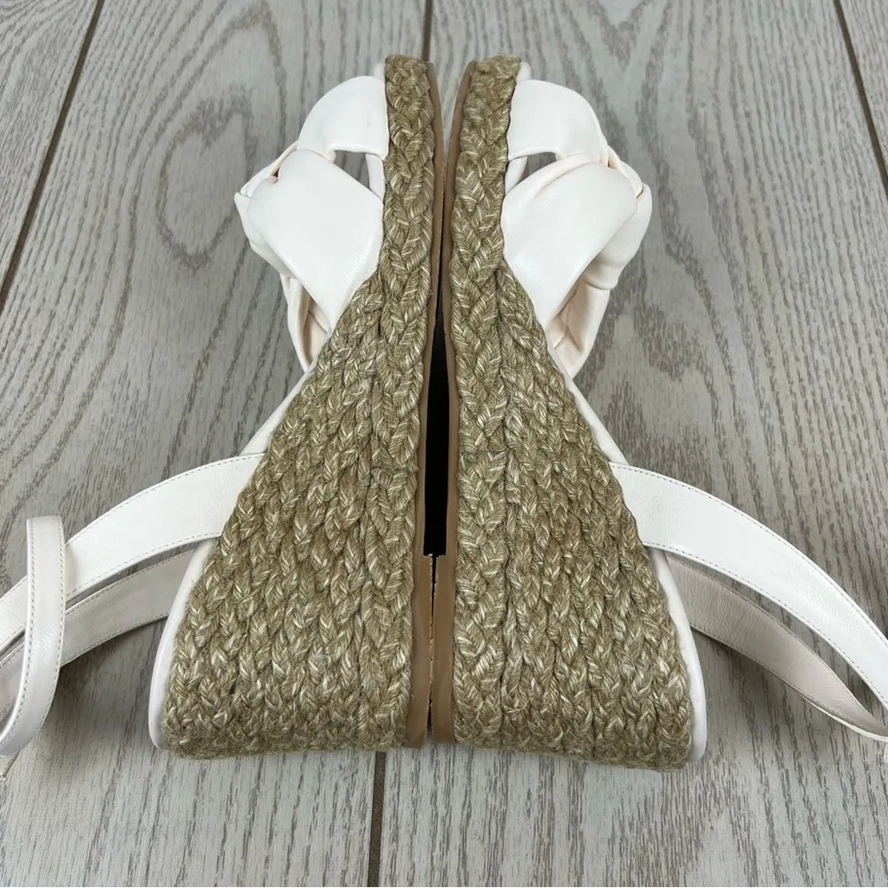 Stuart Weitzman Playa Espadrille Knot Wedge Sandals 41.5/11B Seashell $395 - Image 4