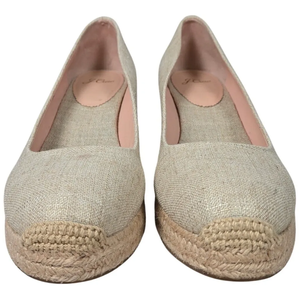 J.‎ Crew Espadrille Wedge Heels Natural Linen Blend Womens Size 10 - Image 3
