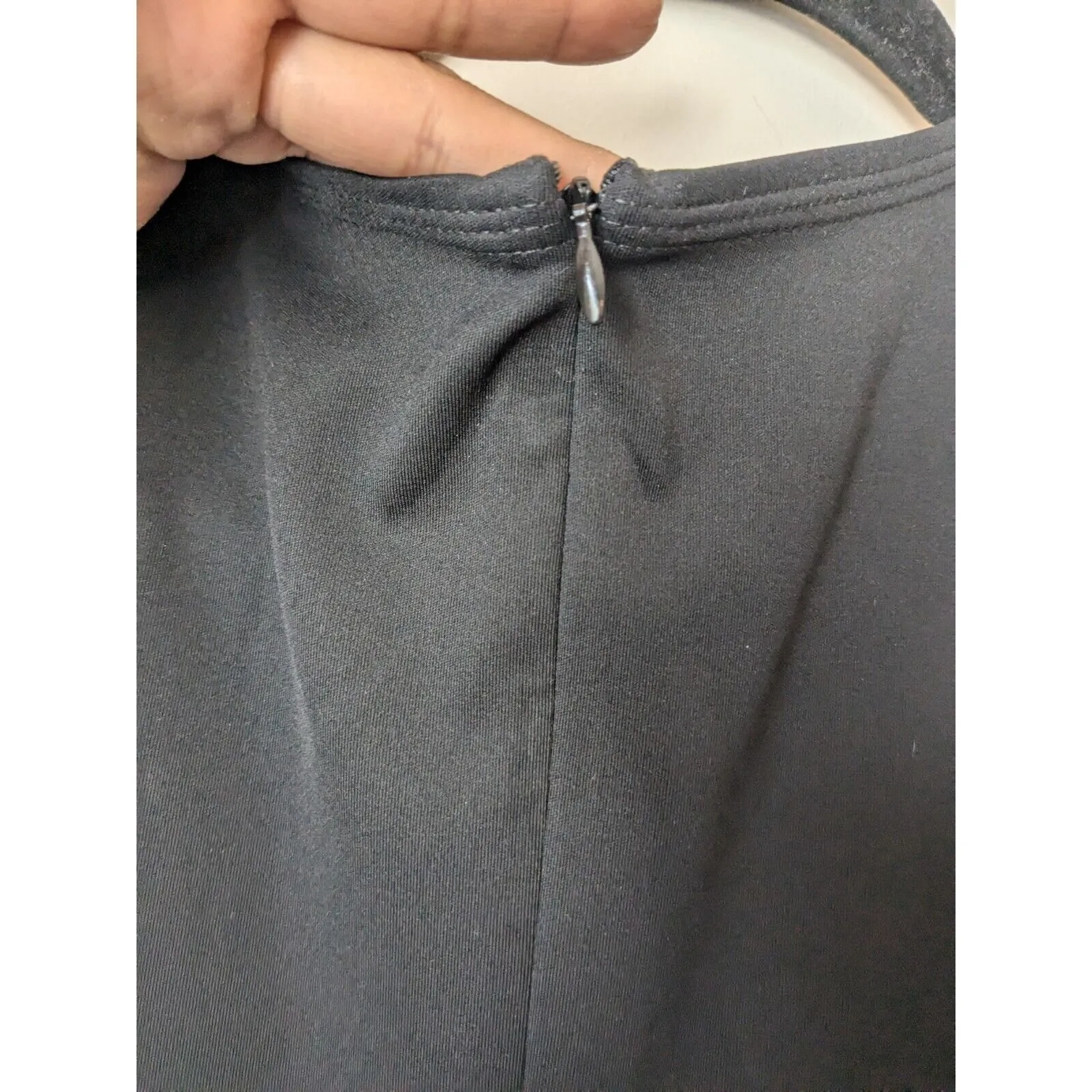 Theory Stretch Nylon Black Mod Panel Dress Retail $ 345 Size Small EUC - Image 9