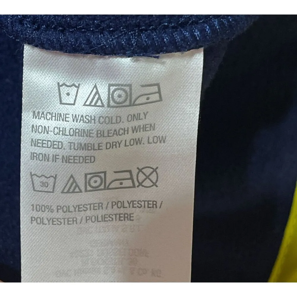 Susan Graver Weekend Fleece Jacket Snap Navy Yellow Size XL Extra Large - Image 7