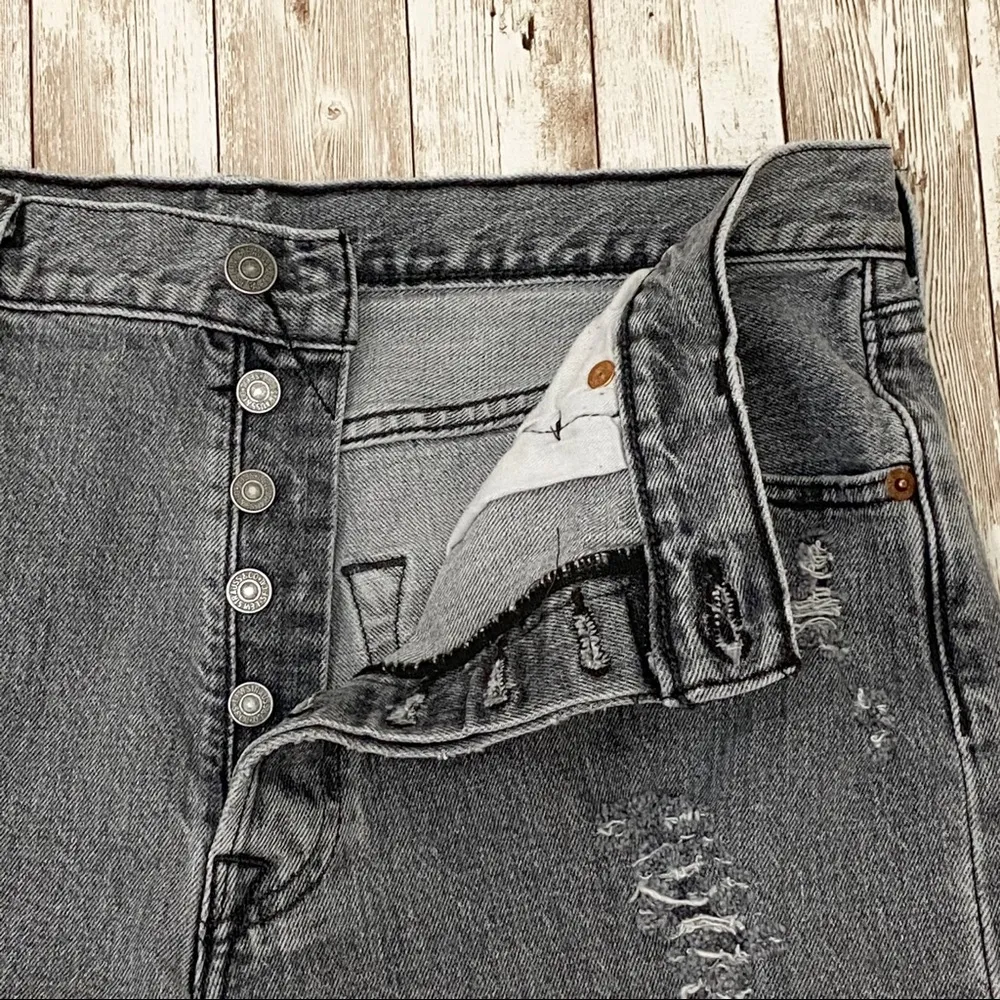 Levi's Levi’s 501 Gray Custom Distressed Cutoff Shorts 34 - Image 10