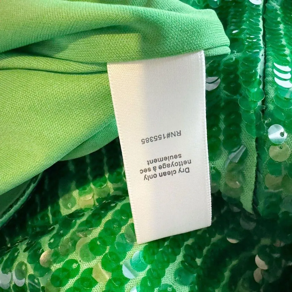 RONNY KOBO Alix Green Sequin Halter Midi Dress Open Back Small NWT - Image 14