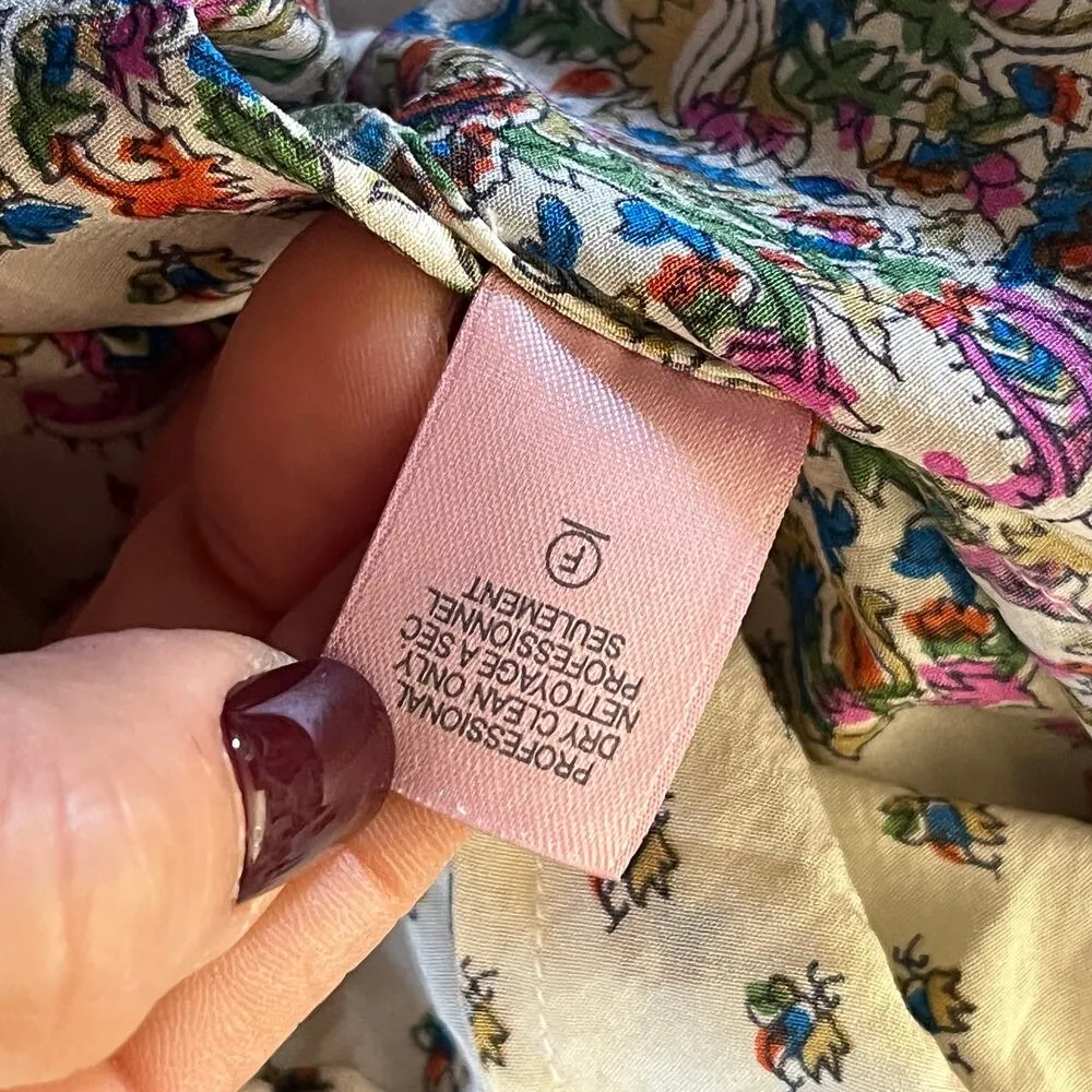 Calypso St. Barth Women's Silk Paisley Beach Ankle Pants with Pockets Medium - Image 5