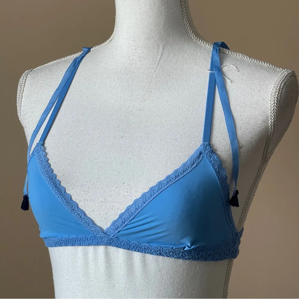 AERIE | Blue Tassel Racerback Strappy Bralette Sz XS - Image 3