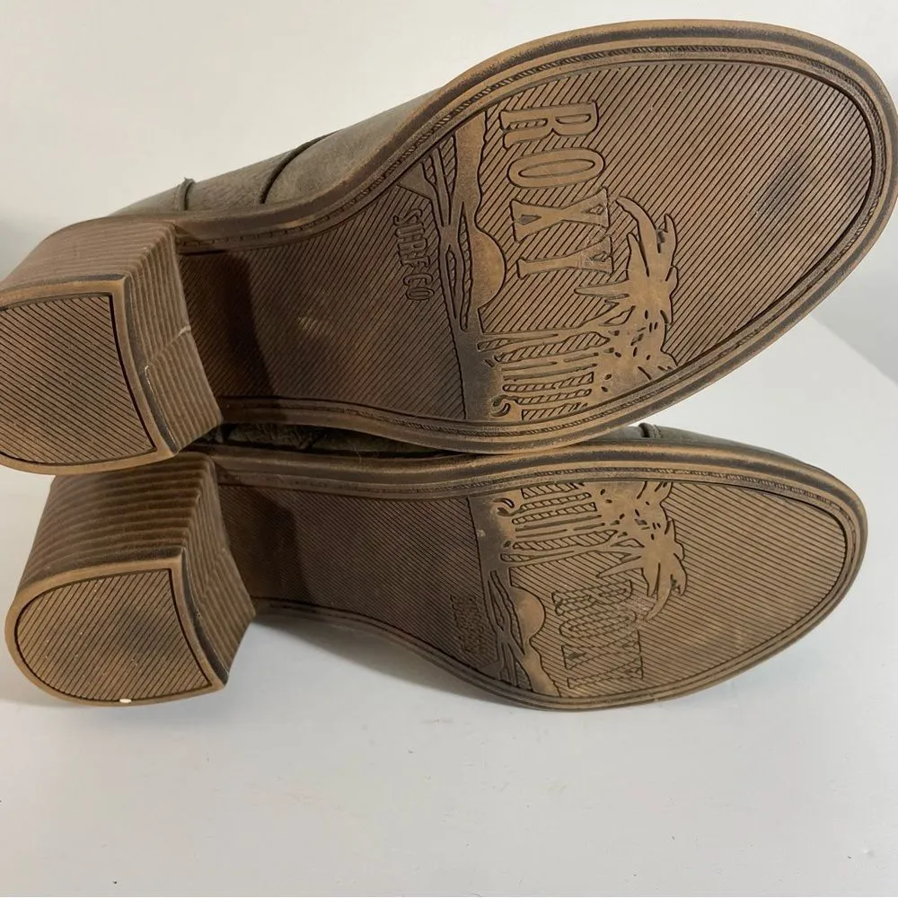 Roxy Garrison Green Lace Up Side Zip Combat Style Boots Size 9 - Image 9