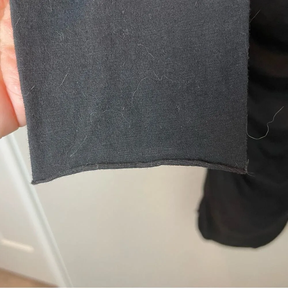 VELVET Black Gathered Fitted Midi Dress w/Long Sleeves Size M - Image 3