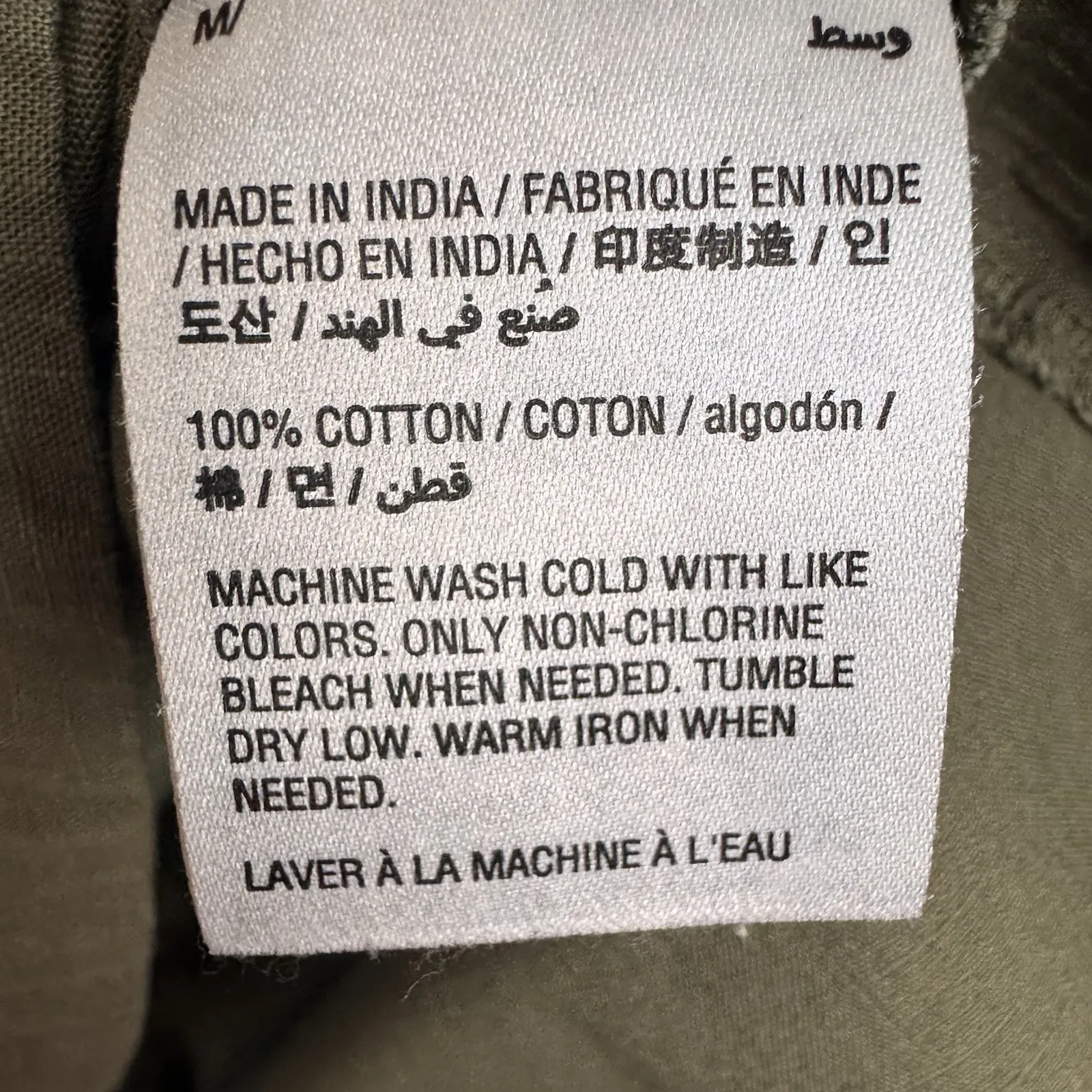 Karen Scott Dress Womens Sz M Green Cotton 1/4 Button Utility Shirt Short Sleeve - Image 14