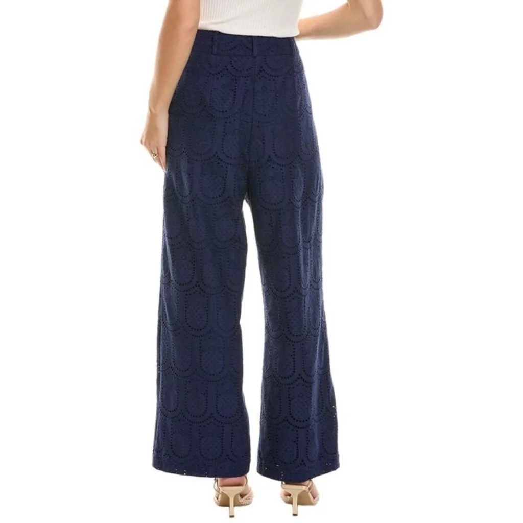 FARM Rio Embroidery Pineapple Eyelet High Waist Wide Leg Pants Sz Medium NWT - Image 2
