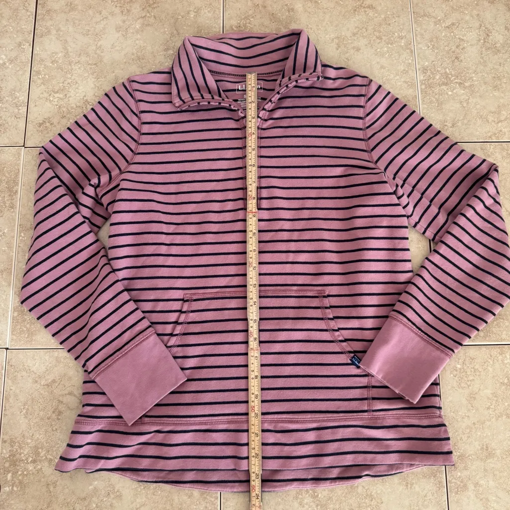 L.L. Bean Pink and Navy Striped Pullover Size Small Reg - Image 5