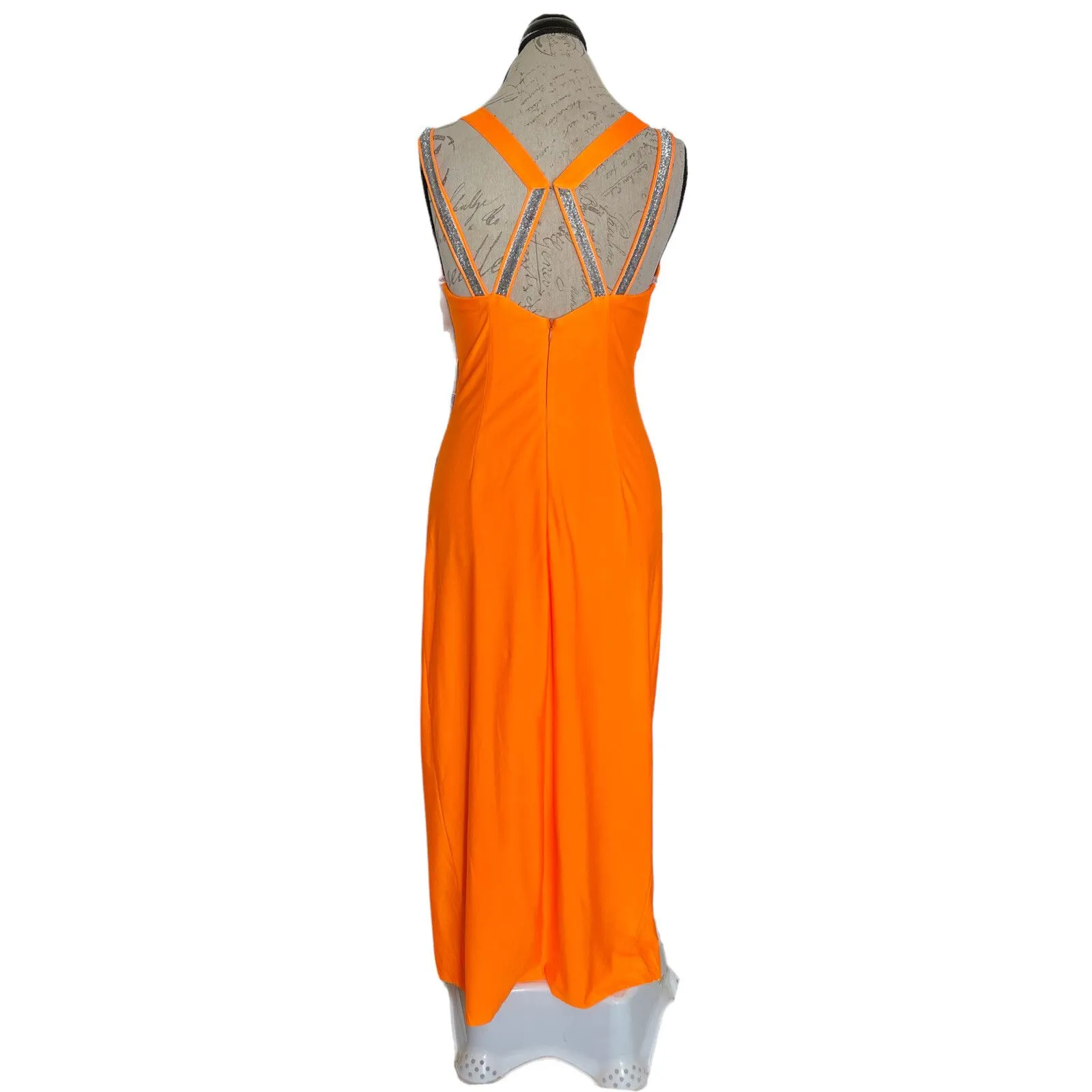 JJ's House Dress Sz 8 Gown Prom Formal Party Holiday New Year's Anniversary Orange - Image 5