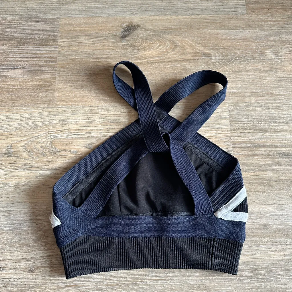 Jonathan Simkhai criss cross colorblock halter top Black - Image 3