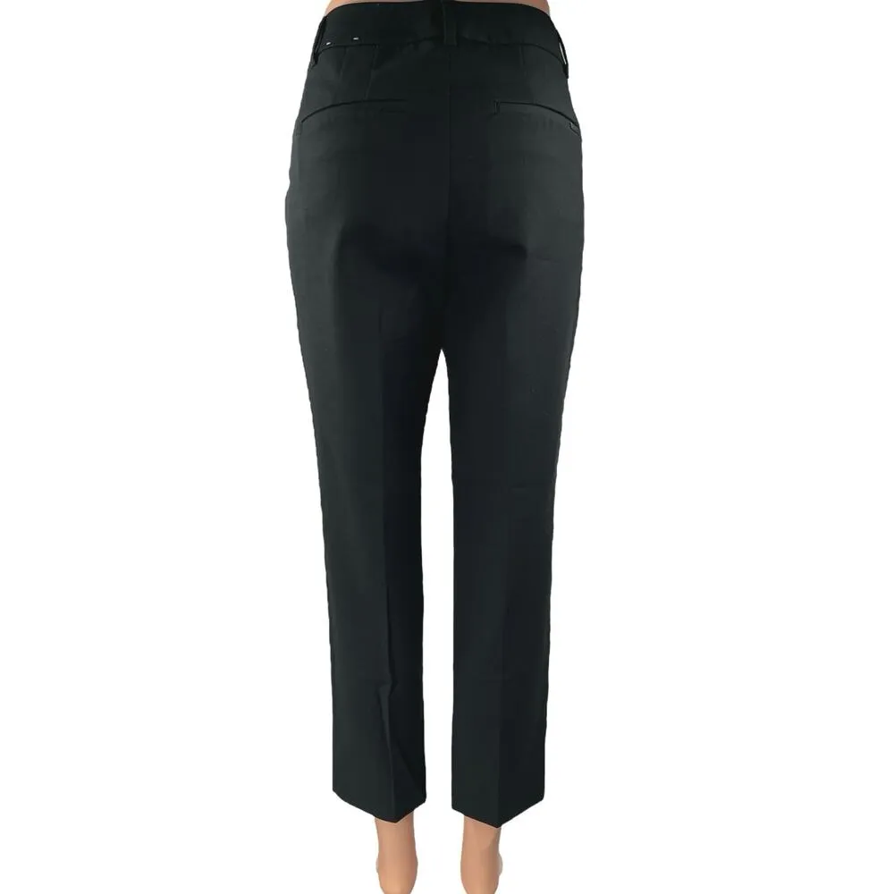 The Slim Women's Black Straight Leg Mid Rise Ankle Trousers Dress Pants Size 4 - Image 3