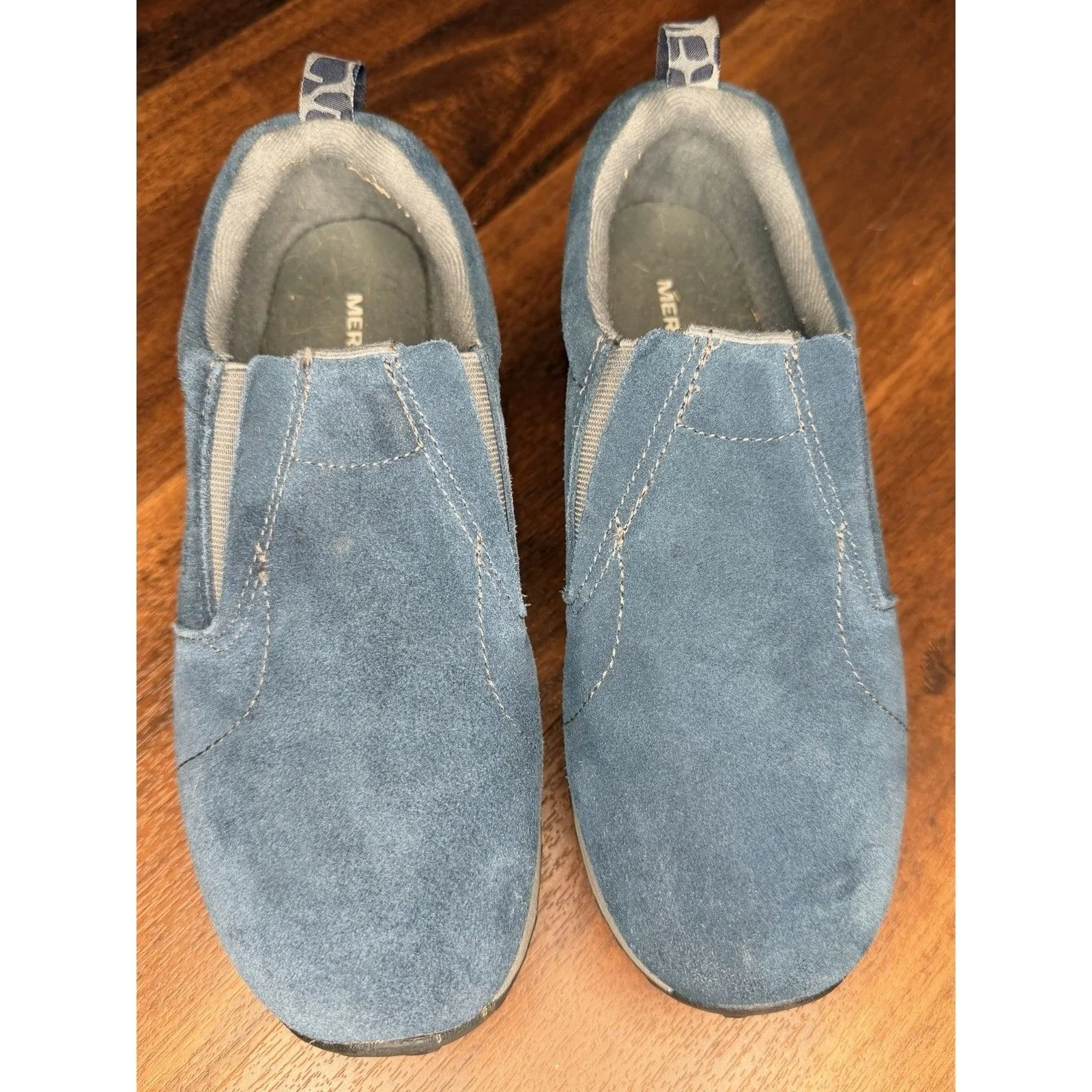Merrell Jungle Moc in Blue Teal Suede Size 5.5 EUC!! - Image 2