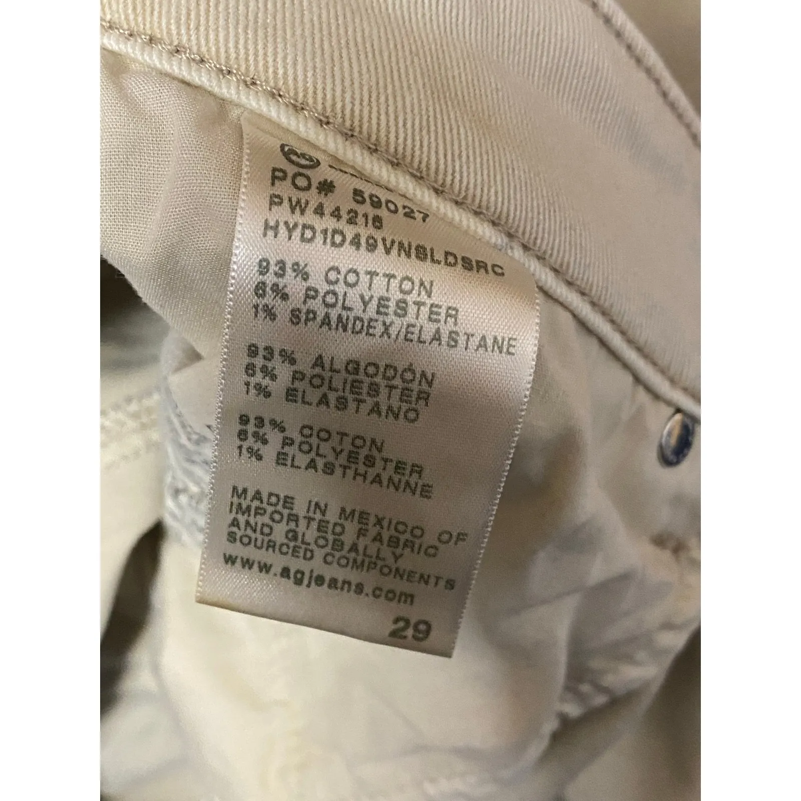 Adriano Goldschmied Beige High Waist Frayed Hem Palazzo Wide Leg Denim Jeans 29 - Image 5