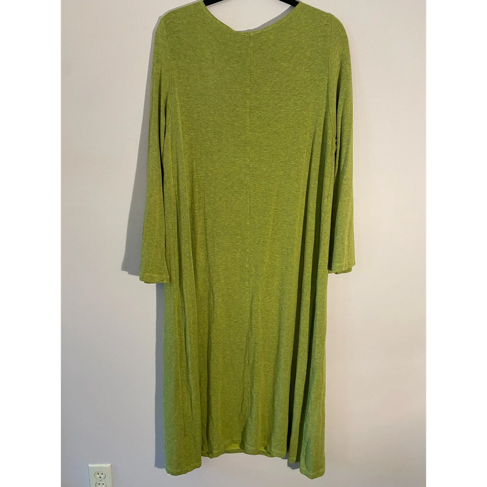 Bryn Walker Green Rayon Spandex Midi Long Sleeve Robbie Dress Womens size Medium - Image 7