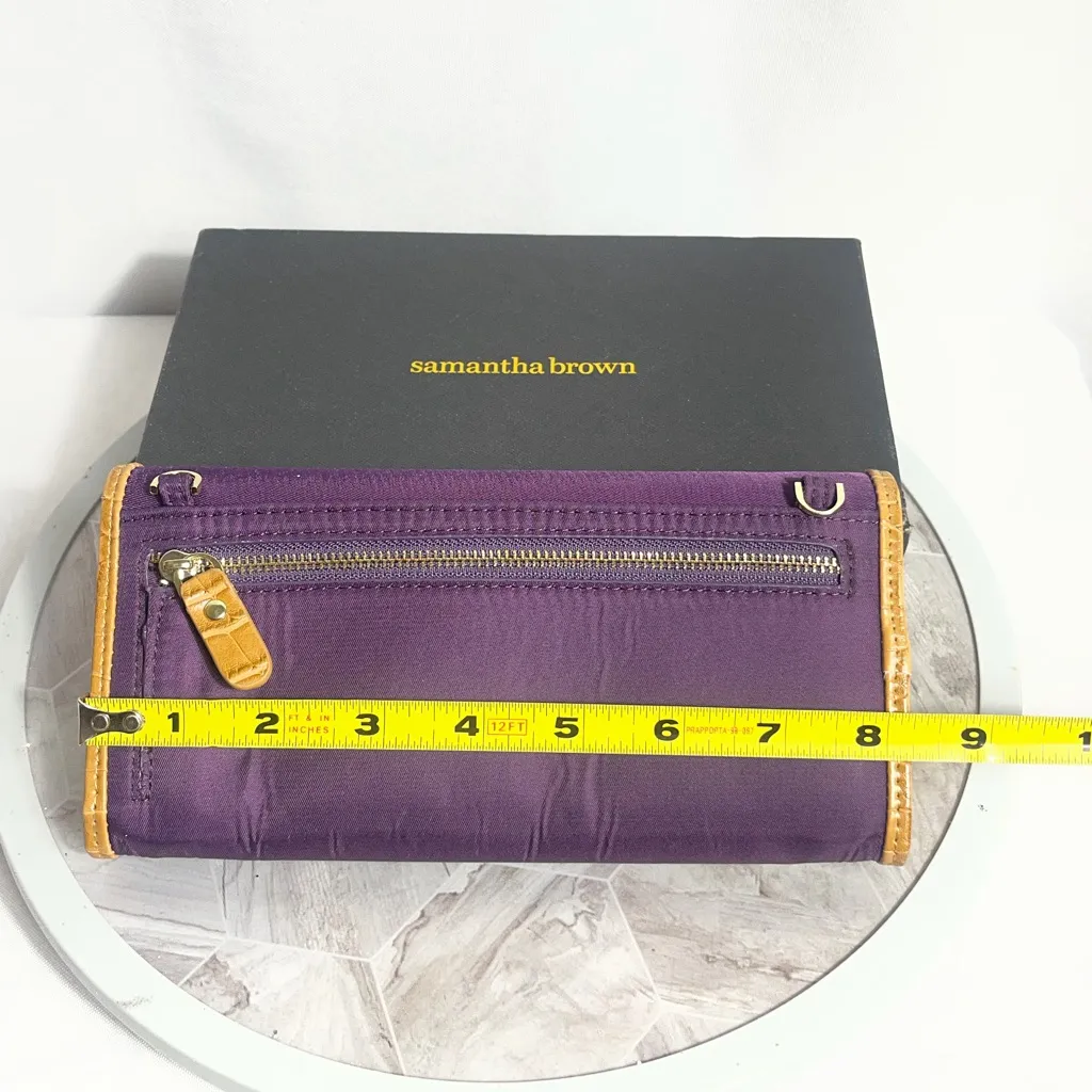 Samantha Brown Purple Travel Wallet Organizer Clutch Faux Leather Trim - Image 5