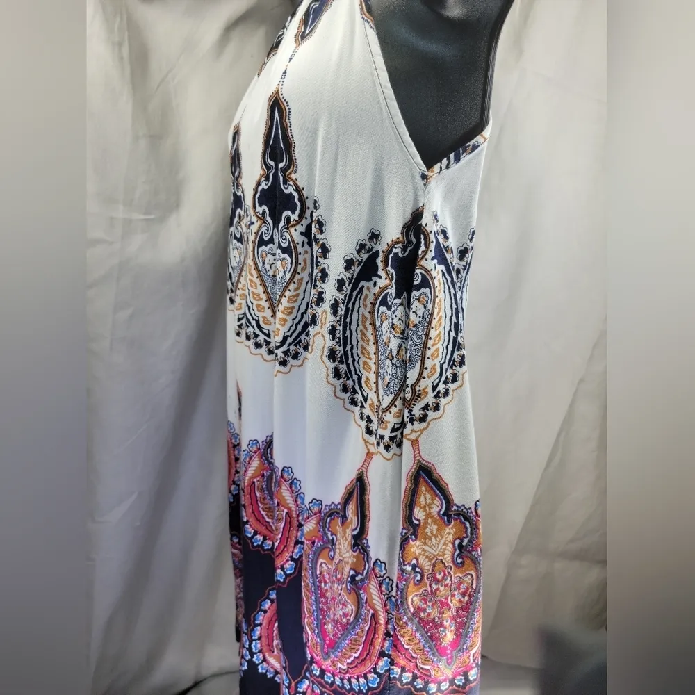 Boohoo May Paisley Print A-line halter top swing mini dress size S/M - Image 4