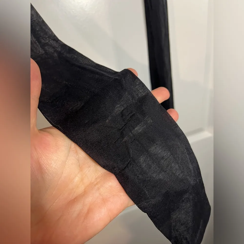 Unbranded Black Sheer Soft Stretchy Lace Trim Intimate Stockings One Size - Image 8