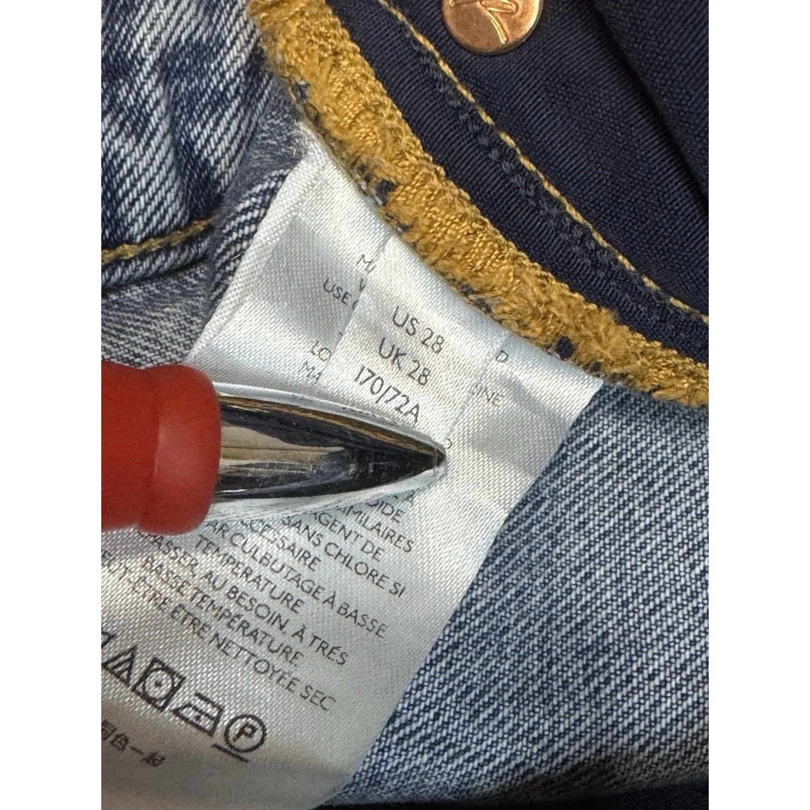 We the Free People Dakota Straight Leg Jeans Denim Distressed High Rise Size 28 - Image 7