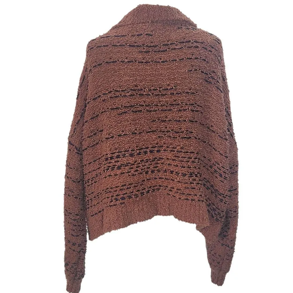 Saltwater Luxe Brown Oversized Sweater Size Large Brown Half-Zip Pullover - Image 2